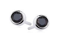 RODOWANE OKRĄGŁE KOLCZYKI WKRĘTKI CYRKONIE SREBRO