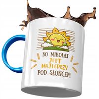 Kubek Błękitny Dla Mikołaja Kolegi Na Prezent Z Nadrukiem Ze Zdjęciem