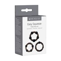 me you us easy squeeze cock ring set black