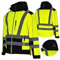KURTKA ROBOCZA SOFTSHELL Bluza Robocza WODOODPORNA Ciepła OSTRZEGAWCZA BHP