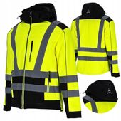 KURTKA ROBOCZA SOFTSHELL Bluza Robocza WODOODPORNA Ciepła OSTRZEGAWCZA BHP