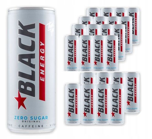 BLACK ENERGY 24X250ML ZERO BEZ CUKRU NAPÓJ ENERGETYZUJĄCY na Arena.pl