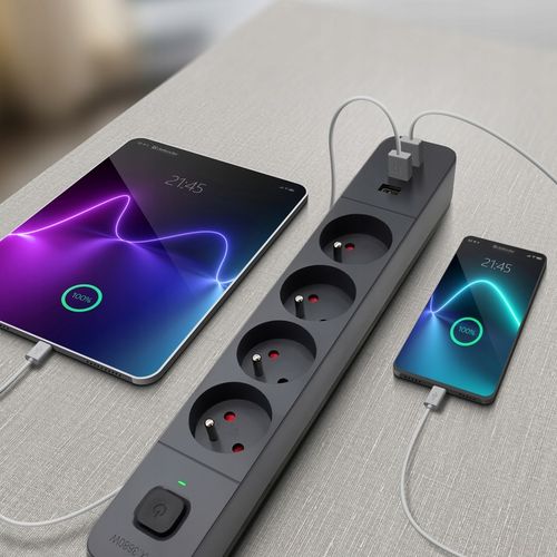 Listwa Zasilająca Przedłużacz z 3xUSB z Włącznikiem Antyprzepięciowa 1,5m na Arena.pl