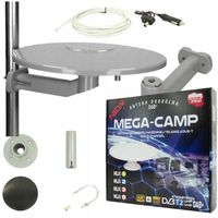 POLSKA CYFROWA ANTENA TV NAZIEMNA KAMPER JACHT DVB T DVB-T2 SZARA 12V