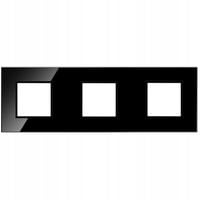 QUADRA RAMKA POTRÓJNA SZKLANA CZARNA WŁĄCZNIK 3