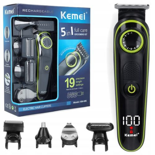 GOLARKA MĘSKA TRYMER DO BRODY WLOSÓW ZESTAW 5W1 KEMEI BARBER USB na Arena.pl