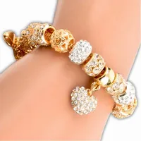 Modułowa Bransoletka charms złota serduszko gold CELEBRYTKA Serce Kryształ