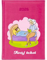 KALENDARZ A5 2026 DZIENNY ksiażkowy Z NADRUKIEM na dzień babci twój tekst