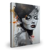 Obraz Nowoczesny Portret Na Ścianę Twarz KOBIETY Abstrakcja 100cm x 150cm