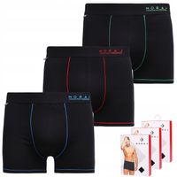 Bokserki Męskie Bawełna Gładkie KLASYCZNE DOPASOWANE MORAJ ZESTAW 3-PAK - L
