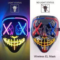 Maska LED neonowa straszna żółta – style 22