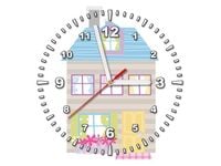 30X30CM ZEGAR DOMEK PASKI OBRAZ DREWNO