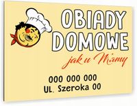 nadruk UV TABLICZKA reklamowa OBIADY DOMOWE RESTAURACJA DIBOND 40x30 cm