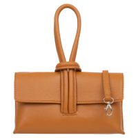 VERA PELLE torebka damska skórzana listonoszka z paskiem V682 camel
