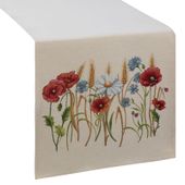 Bieżnik gobelinowy w maki BOCHO 40X100 naturalny