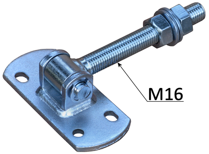 Zawias regulowany M16 z płytką - do furtki bramy