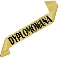 Dyplomowana - złota szarfa  z czarnym nadrukiem