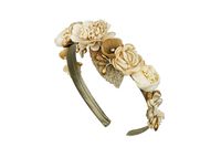 Jamiks ESMA opaska dla dziewczynki kwiaty beżowa