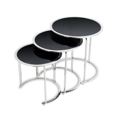 KOMPLET 3 STOLIKÓW VANE SILVER BLACK na Arena.pl