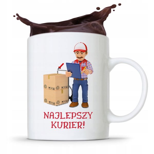 Kubek Prezent Dla Kuriera Najlepszy Kurier Prezent Z Nadrukiem Ze Zdjęciem zdjęcie 1