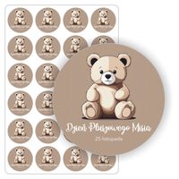 NAKLEJKI 25 listopada DZIEŃ PLUSZOWEGO MISIA przedszkola 24szt. 5cm