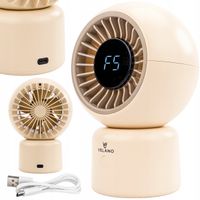 WENTYLATOR BIURKOWY AKUMULATOROWY WIATRAK STOŁOWY BEZPRZEWODOWY CICHY USB-C