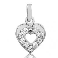 SREBRNY WISIOREK SERDUSZKO Z CYRKONIAMI PRÓBA SREBRA 925