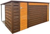 Schowek domek ogrodowy Garaż 4x3m wiata 0,5m Brama dach spad w tył TS959