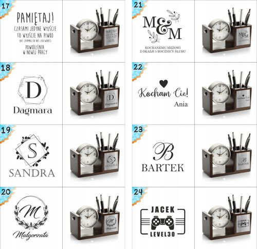 PREZENT dla informatyka organizer na biurko z zegarem przybornik na Arena.pl