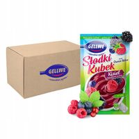 GELLWE Słodki Kisiel z kawałkami owoców smak owoce leśne 28 g x 30 sztuk