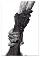 Plakat dłonie ręce uścisk szkic 70x100 cm