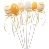 Jajka na piku jajeczka wielkanocne pisanki 6szt BIAŁE POMARAŃCZOWE