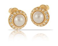 kolczyki z perełką i kryształkami preciosa z kolekcji classic (p15/sm/12au)