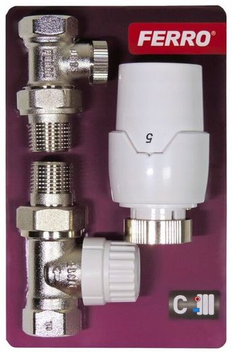 ZESTAW TERMOSTATYCZNY FERRO GŁOWICA+ZAWORY PROSTY ZTM20 na Arena.pl