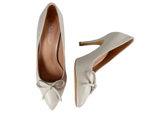 Szpilki czółenka beżowe jasne z kokardą 39 na Arena.pl