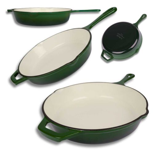 emaliowana patelnia żeliwna 26cm hage zielona na Arena.pl