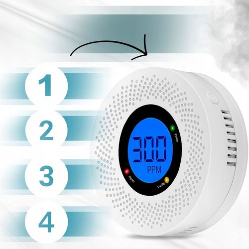 CZUJNIK CZADU DETEKTOR TLENKU WĘGLA CO BEZPRZEWODOWY EKRAN LCD PRO+ na Arena.pl