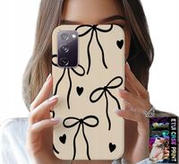 ETUI DO SAMSUNG GALAXY S20 FE - BEŻOWE KOKARDKI WSTĄŻKA MODNE WZORY