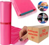 foliopaki kurierskie różowe b3 400x500mm - 50 szt.