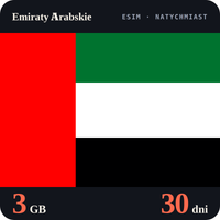 Karta eSIM Internet Emiraty Arabskie 3 GB na 30 dni - bez rejestracji