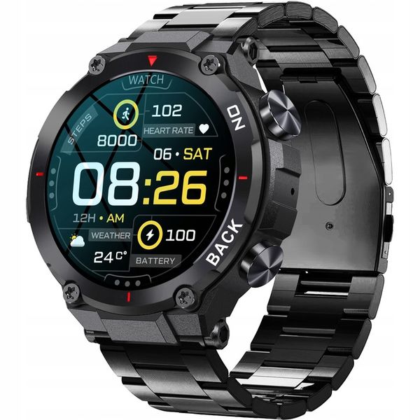 Smartwatch GRAVITY GT8-2 CZARNY Męski BRANSOLETA TĘTNO KALORIE SEN ROZMOWY zdjęcie 1