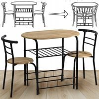 ZESTAW MEBLI STÓŁ I 2 KRZESŁA SALON KUCHNIA JADALNIA KOMPAKTOWE PAUL