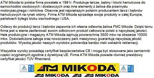 TARCZA HAM PRZOD 280X26 V MIKODA na Arena.pl