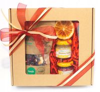 ZESTAW PREZENTOWY duża herbata, 2 miody, cynamon i pomarańcza