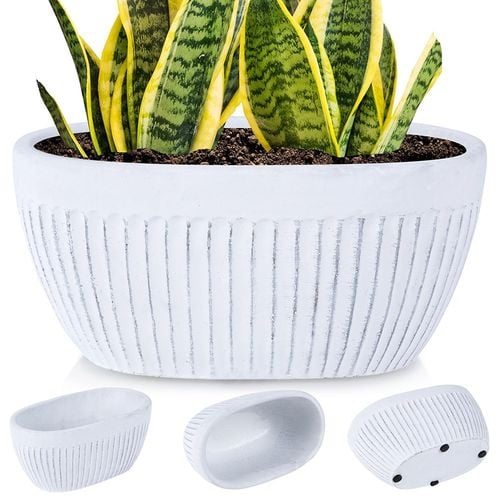 Doniczka ceramiczna biała 20x11 cm na Arena.pl