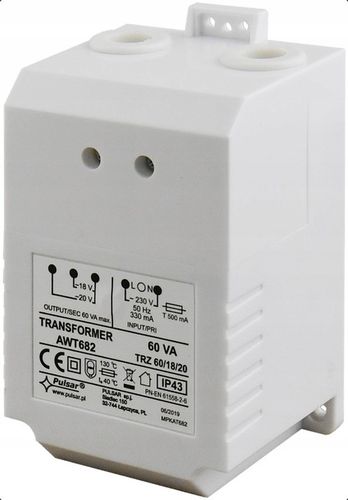 TRANSFORMATOR Pulsar AWT682 TRZ 60/18/20 TR 60VA 18V 20V 230V do OPU SATEL na Arena.pl