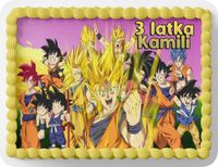 PROSTOKĄTNY OPŁATEK NA TORT A4 20x29CM - DRAGON BALL + IMIĘ