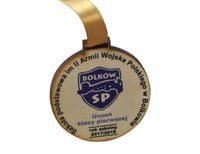 medal drewniany odznaczenie ze wstążką 8x8 cm 50szt nadruk UV