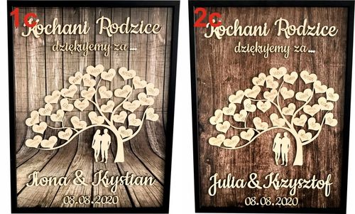 PODZIĘKOWANIE DLA RODZICÓW NA ŚLUB WESELE PREZENT MAMY TATY PAMIĄTKA DUŻA na Arena.pl