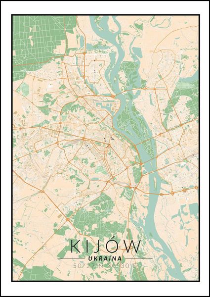 Kijów mapa kolorowa - plakat 42x59,4 cm zdjęcie 1